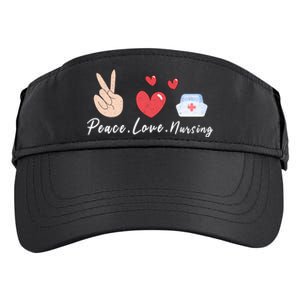 Peace Love Nursing Funny Idea Nurse Gift Adult Drive Performance Visor