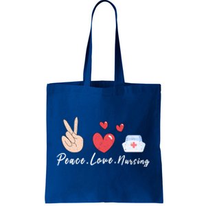 Peace Love Nursing Funny Idea Nurse Gift Tote Bag