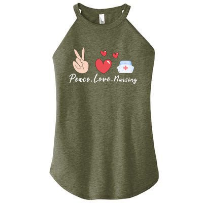 Peace Love Nursing Funny Idea Nurse Gift Women’s Perfect Tri Rocker Tank