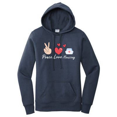 Peace Love Nursing Funny Idea Nurse Gift Women's Pullover Hoodie