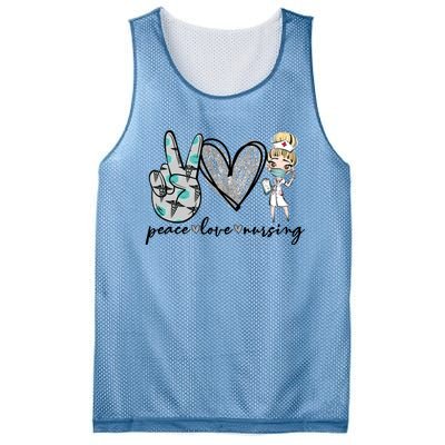 Peace Love Nursing Funny Love Nurse Nurse Day Nurse Week Gift Mesh Reversible Basketball Jersey Tank