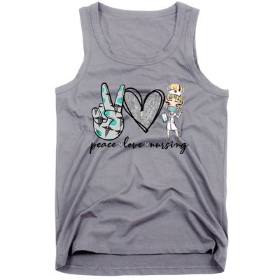 Peace Love Nursing Funny Love Nurse Nurse Day Nurse Week Gift Tank Top