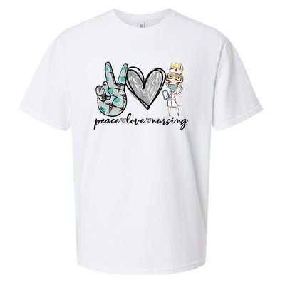 Peace Love Nursing Funny Love Nurse Nurse Day Nurse Week Gift Sueded Cloud Jersey T-Shirt