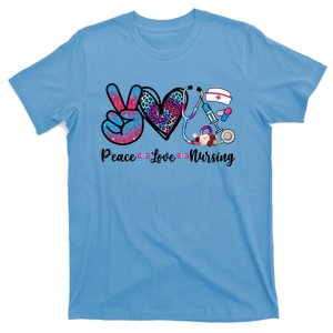 Peace Love Nursing Cute Nurse Stethoscope Tie Dye Flower Great Gift T-Shirt