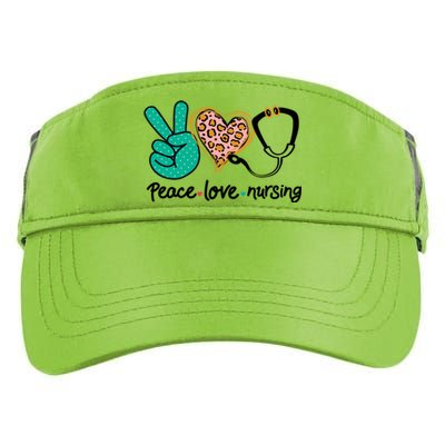 Peace Love Nursing Leopard Heart Nurse Custom Gift Pajama Great Gift Adult Drive Performance Visor