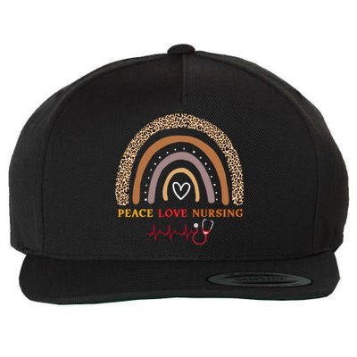 Peace Love Nursing Nurse Life Gift Wool Snapback Cap