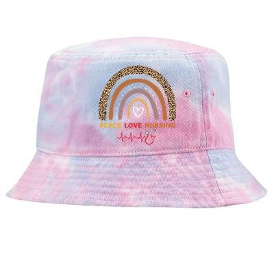 Peace Love Nursing Nurse Life Gift Tie-Dyed Bucket Hat