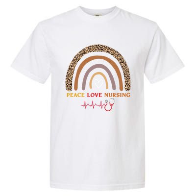 Peace Love Nursing Nurse Life Gift Garment-Dyed Heavyweight T-Shirt