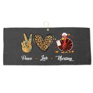 Peace Love Nursing Funny Thanksgiving Turkey Outfit Gift Large Microfiber Waffle Golf Towel