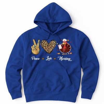 Peace Love Nursing Funny Thanksgiving Turkey Outfit Gift Hoodie