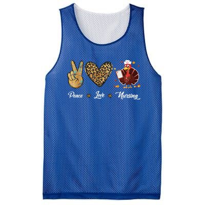 Peace Love Nursing Funny Thanksgiving Turkey Outfit Gift Mesh Reversible Basketball Jersey Tank