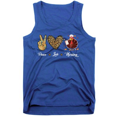 Peace Love Nursing Funny Thanksgiving Turkey Outfit Gift Tank Top