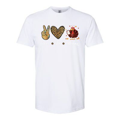 Peace Love Nursing Funny Thanksgiving Turkey Outfit Gift Softstyle CVC T-Shirt