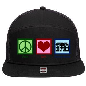 Peace Love Nursing Homes Gift 7 Panel Mesh Trucker Snapback Hat