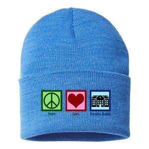 Peace Love Nursing Homes Gift Sustainable Knit Beanie