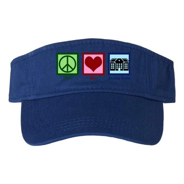 Peace Love Nursing Homes Gift Valucap Bio-Washed Visor