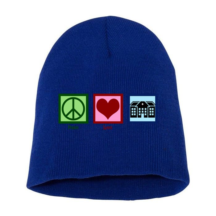 Peace Love Nursing Homes Gift Short Acrylic Beanie