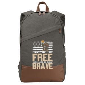 Patriot Land Of The Free Because Of The Brave Gift Cotton Canvas Backpack