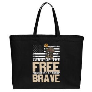 Patriot Land Of The Free Because Of The Brave Gift Cotton Canvas Jumbo Tote