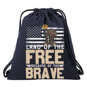 Patriot Land Of The Free Because Of The Brave Gift Drawstring Bag