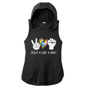 Peace Love Orange Unity Day Anti Bullying Ladies PosiCharge Tri-Blend Wicking Draft Hoodie Tank