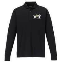 Peace Love Orange Unity Day Anti Bullying Performance Long Sleeve Polo