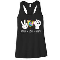 Peace Love Orange Unity Day Anti Bullying Women's Racerback Tank