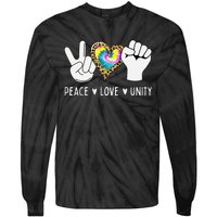 Peace Love Orange Unity Day Anti Bullying Tie-Dye Long Sleeve Shirt