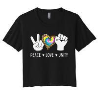 Peace Love Orange Unity Day Anti Bullying Women's Crop Top Tee