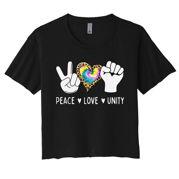 Peace Love Orange Unity Day Anti Bullying Women's Crop Top Tee