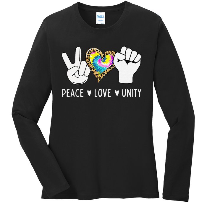 Peace Love Orange Unity Day Anti Bullying Ladies Long Sleeve Shirt