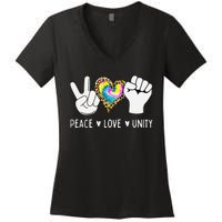 Peace Love Orange Unity Day Anti Bullying Women's V-Neck T-Shirt