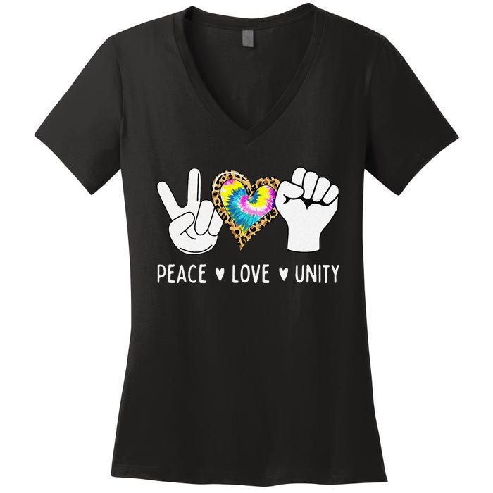 Peace Love Orange Unity Day Anti Bullying Women's V-Neck T-Shirt