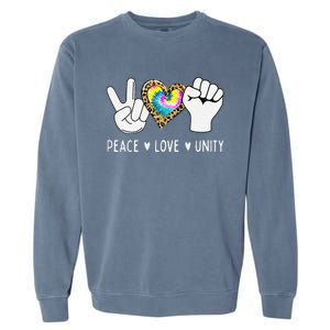 Peace Love Orange Unity Day Anti Bullying Garment-Dyed Sweatshirt