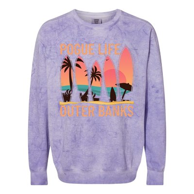 Pogue Life Outer Banks Beach Sunset Surfing Pogue Life Colorblast Crewneck Sweatshirt