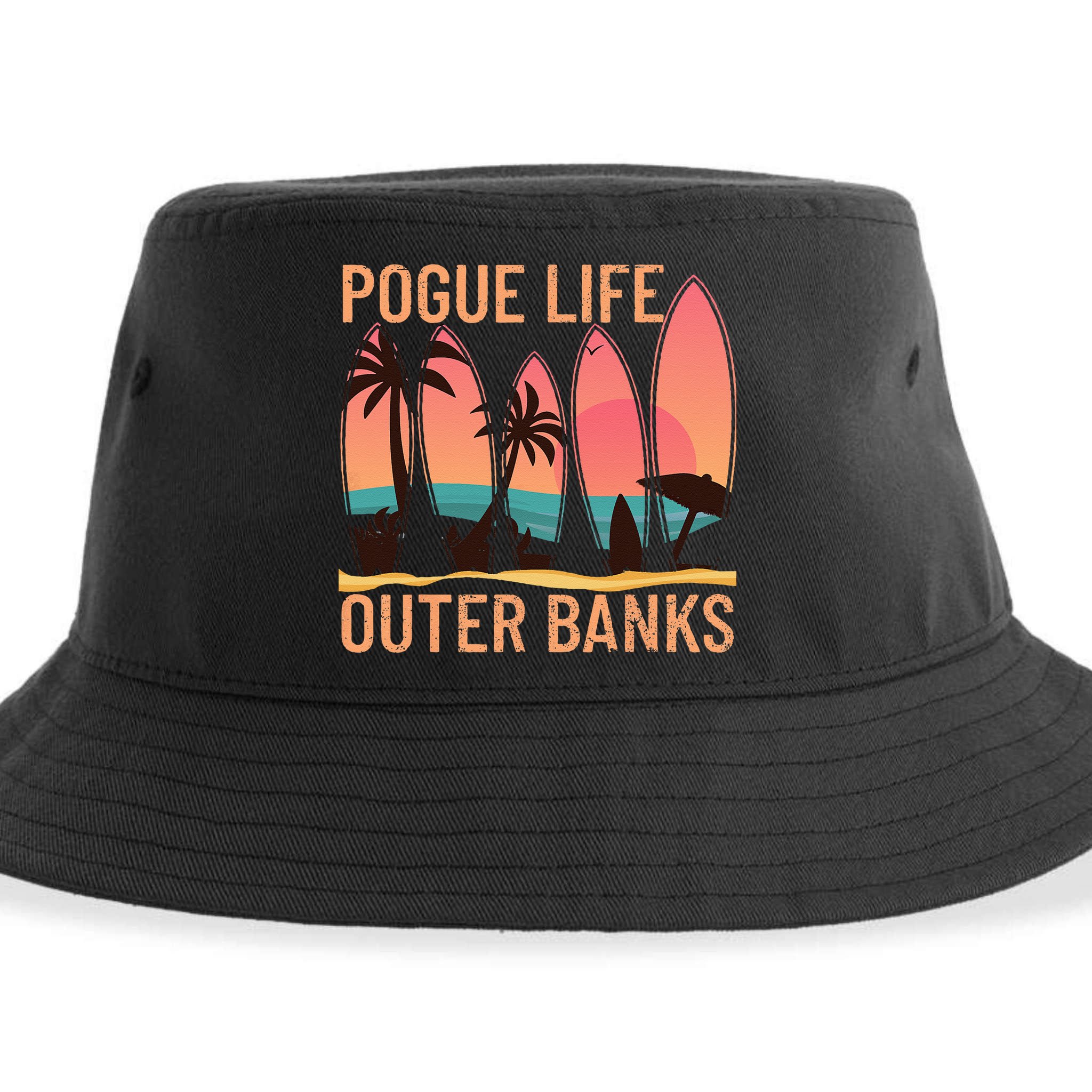 Pogue Life Outer Banks Beach Sunset Surfing Pogue Life Sustainable Bucket Hat