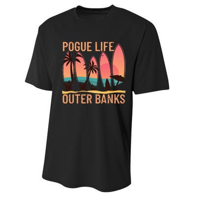 Pogue Life Outer Banks Beach Sunset Surfing Pogue Life Performance Sprint T-Shirt