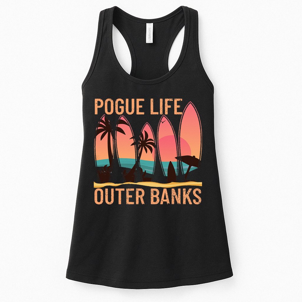 Pogue Life Outer Banks Beach Sunset Surfing Pogue Life Womens Tank Top