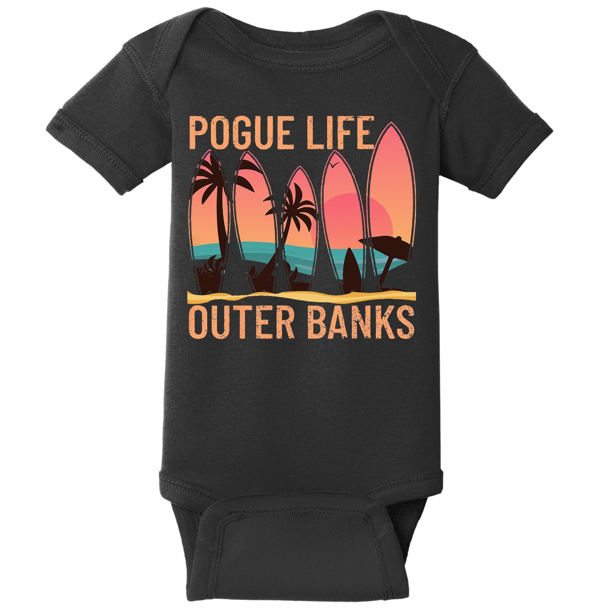 Pogue Life Outer Banks Beach Sunset Surfing Pogue Life Baby Bodysuit