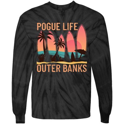 Pogue Life Outer Banks Beach Sunset Surfing Pogue Life Tie-Dye Long Sleeve Shirt