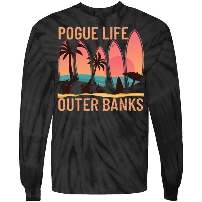 Pogue Life Outer Banks Beach Sunset Surfing Pogue Life Tie-Dye Long Sleeve Shirt