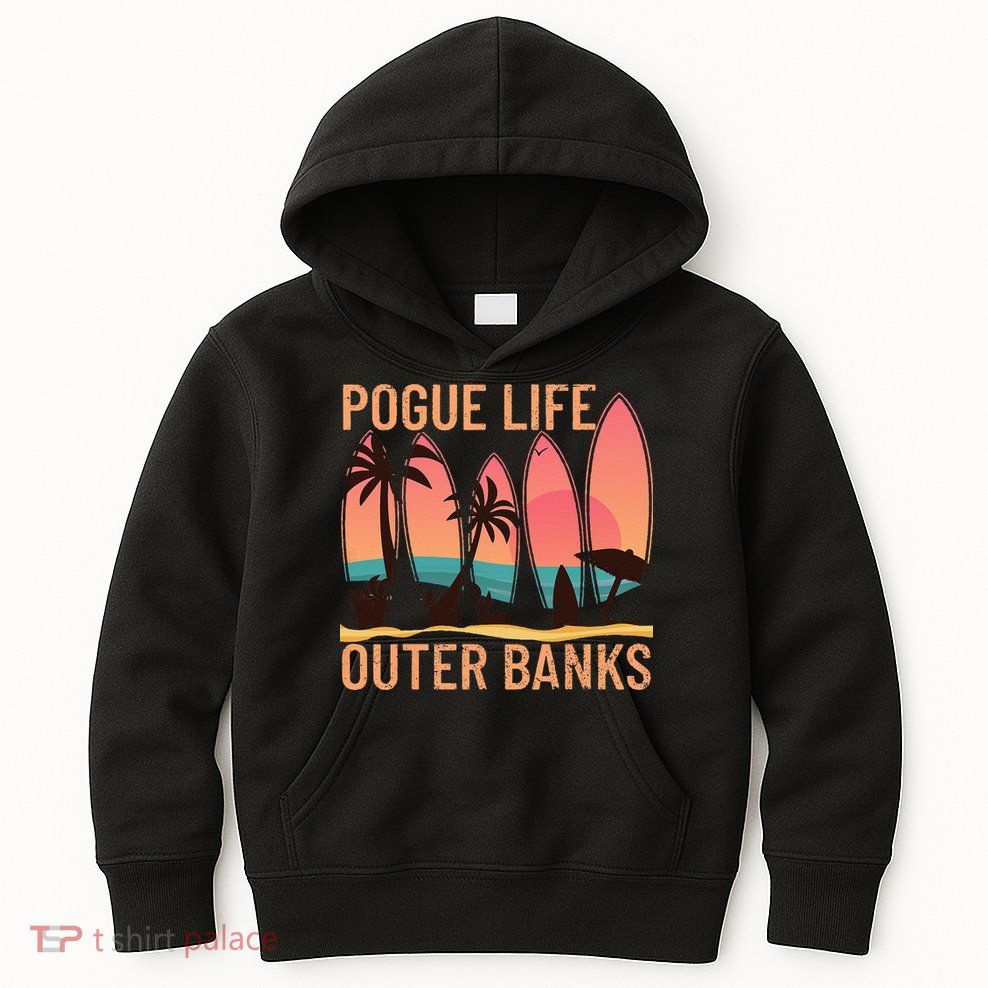 Pogue Life Outer Banks Beach Sunset Surfing Pogue Life Kids Hoodie