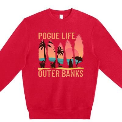 Pogue Life Outer Banks Beach Sunset Surfing Pogue Life Premium Crewneck Sweatshirt