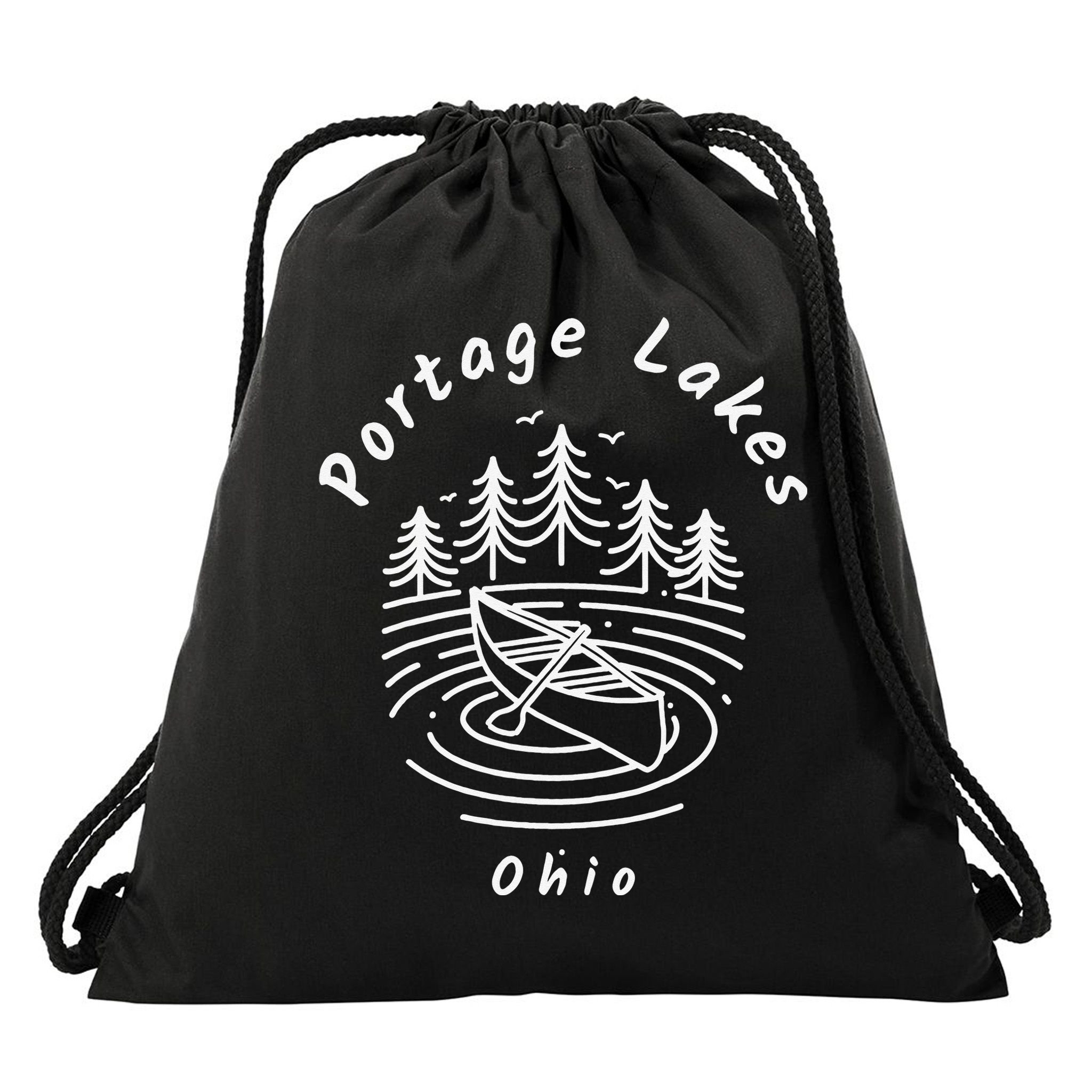Portage Lakes Ohio Drawstring Bag