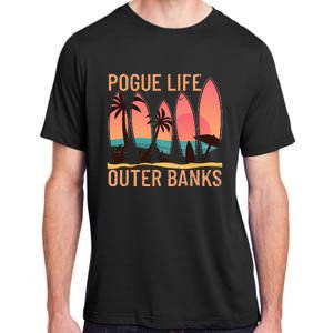 Pogue Life Outer Banks Beach Sunset Surfing Adult ChromaSoft Performance T-Shirt