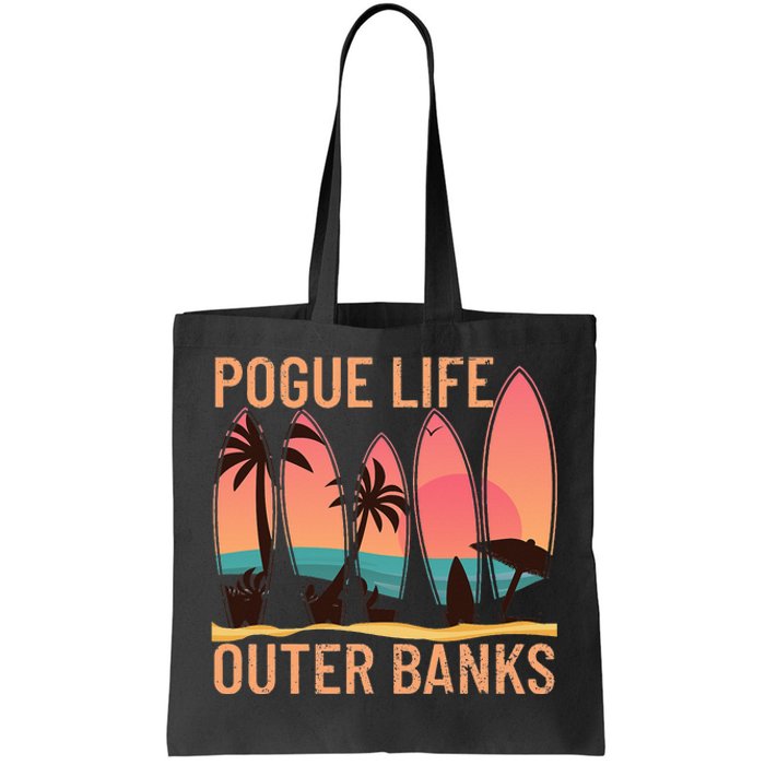 Pogue Life Outer Banks Beach Sunset Surfing Tote Bag