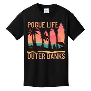 Pogue Life Outer Banks Beach Sunset Surfing Kids T-Shirt