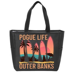 Pogue Life Outer Banks Beach Sunset Surfing Zip Tote Bag