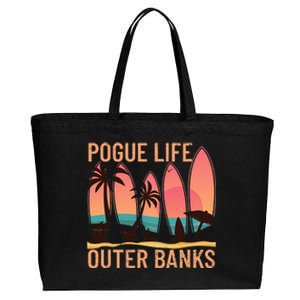 Pogue Life Outer Banks Beach Sunset Surfing Cotton Canvas Jumbo Tote