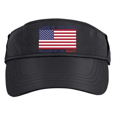 Patriotic Land Of The Free Because Of The Brave Meaningful Gift Adult Drive Performance Visor